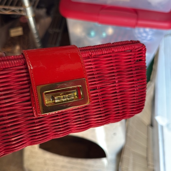 J.Crew Red Straw Clutch W/ Gold Hardware - Picture 13 of 13